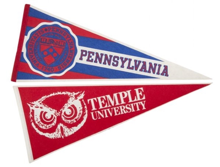 1980s Philadelphia Area University Vintage Pennants with Temple (88) and UPenn (53)    